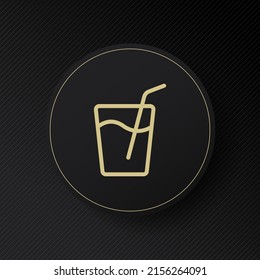 Drink line icon. Glass with a straw, lemonade, juice, cocktail, water, soda. Beverage concept. Line style. Vector line icon for Business and Advertising