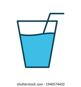 Drink lineal color icon. Editable stroke. Design template vector