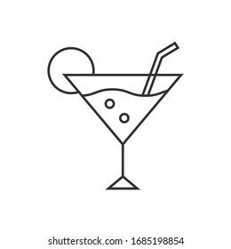 Drink linear icon. Cocktail icon. Icon for website, app or UI design. Vector illustration.