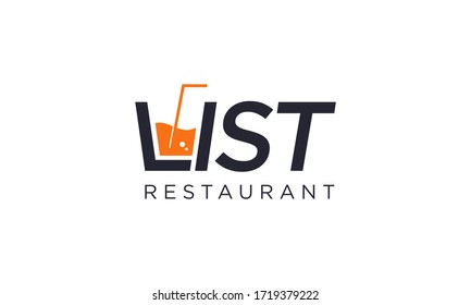 Drink list for restaurant logo design editable