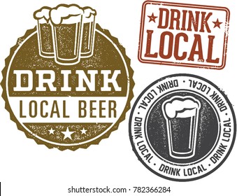 Drink Local Brewery Beer Stamps