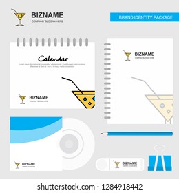 Drink Logo, Calendar Template, CD Cover, Diary and USB Brand Stationary Package Design Vector Template