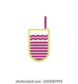 drink logo cute cup vector, with text best for beverage bar design template. drink cup logo. Coffee and Tea.
