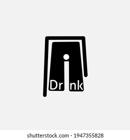 drink logo design in black and white, suitable for business