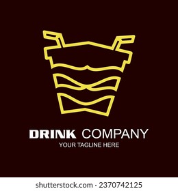 Drink logo design template. Illustration of logo design for cafes, restaurants, etc.