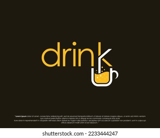 Drink logo design template. Drink Typography Letter Logo Design Illustration.