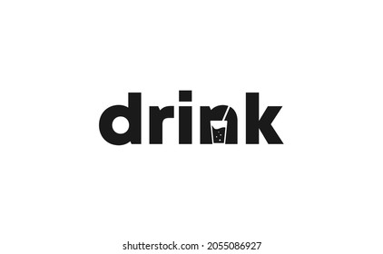 drink logo design. logo type and vector logo