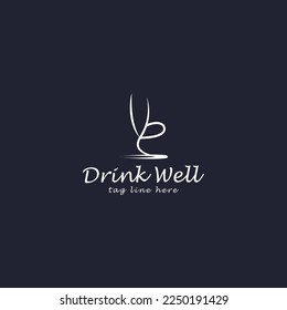 Drink logo for food and restaurant.Fruit juice logo. Fresh drink flat logo design vector illustration icon.