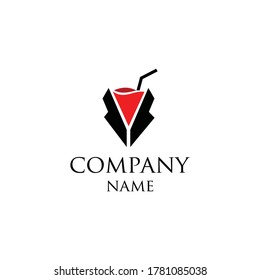 drink logo with a tie. logo template vector illustration