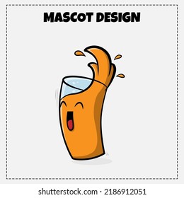 Drink Logo Vector Orange Juice Mascot Illustration Design