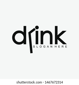 Drink Logotype With Illustration For Business.- Vector Illustration