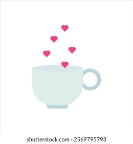 Drink love flat icon vector design illustration, valentines day pattern vector design illustration. 