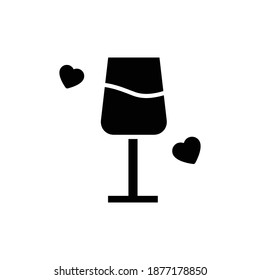drink love wine icon glyph style vector