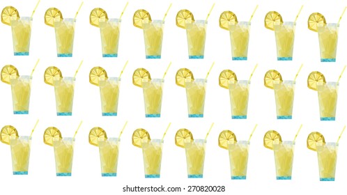 drink low poly fresh juice drink lemonade cocktail vector illustration