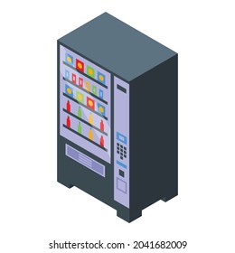 Drink machine equipment icon isometric vector. Water bottle. Soft cola