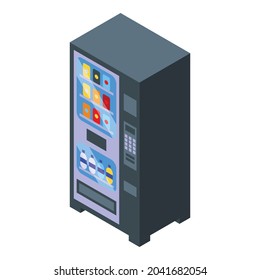 Drink machine icon isometric vector. Water bottle. Plastic machinery