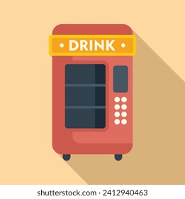 Drink machine supply icon flat vector. Candy beverage. Cooling selling