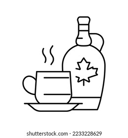 drink with maple syrup line icon vector. drink with maple syrup sign. isolated contour symbol black illustration