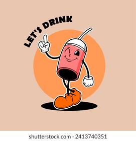 ilustración de vector de mascota de bebida para sus necesidades