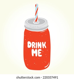 "Drink me" jar isolated vector