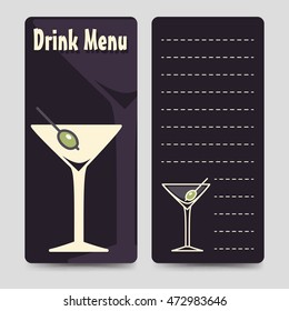 Drink menu brochure flyers template vector illustration