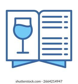 Drink Menu Icon Blue Vector Illustration