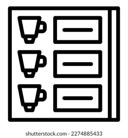 Drink menu icon outline vector. Work meal. Cafe food