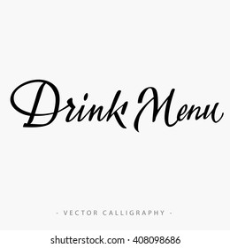 Drink menu inscription