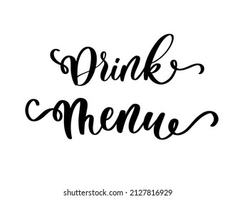 Drink Menu Lettering Inscription Restaurant Cafe Stock Vector (Royalty ...