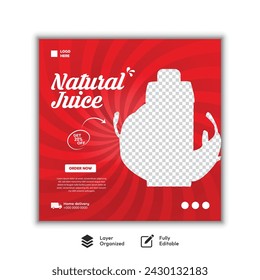 drink menu social media post Instagram, Facebook template
