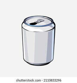 drink metal white can isolated on white