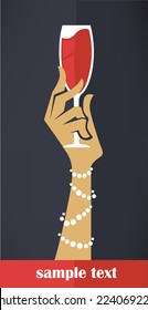 drink with me,vector commercial background with image of glass  and hand