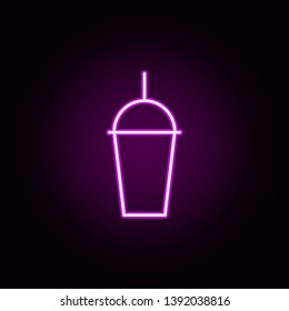 drink, milkshake neon icon. Elements of food and drink set. Simple icon for websites, web design, mobile app, info graphics