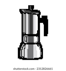 drink moka pot coffee game pixel art retro vector. bit drink moka pot coffee. old vintage illustration