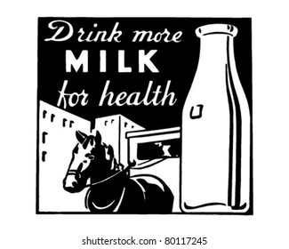 Drink More Milk - Retro Ad Art Banner