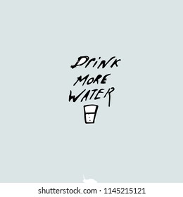 drink more water, handwritten