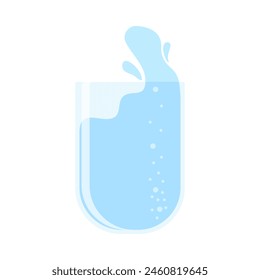 Drink more water. Stay hydrated. Glass, Plastic free, zero waste concept. Various bottles, glass, flask. Cute trendy vector illustration. Summer cold drink