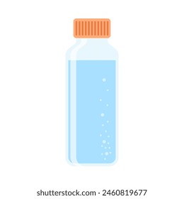 Drink more water. Stay hydrated. Glass, Plastic free, zero waste concept. Various bottles, glass, flask. Cute trendy vector illustration. Summer cold drink