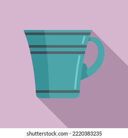 Drink mug icon flat vector. Coffee cup. Hot tea