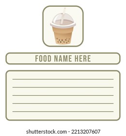 Drink Name Label Sticker Simple Vector, Snack Label Information, Drink Label Packaging, Dessert Pudding Information
