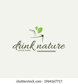 drink nature with leaf fresh logo design