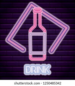 drink neon light label