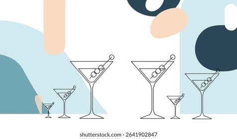 Drink Up The Night With Martini Illustration For Your Party