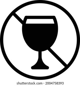 drink not allowed vector glyph flat icon