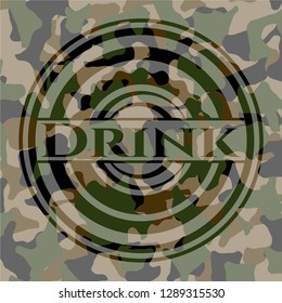 Drink on camouflage pattern