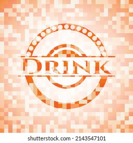 Emblema de mosaico de color naranja. Ilustración vectorial. Detallado. 