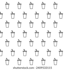 Drink outline seamless pattern design 