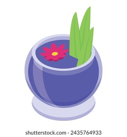 Drink party alcoholic icon isometric vector. Glass ice bar. Colorful menu