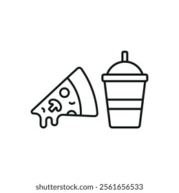 Drink and pizza set food icon vector basic design simple and modern concept graphic
