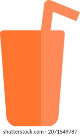 Drink in plastic cup, illustration, vector, on a white background.
